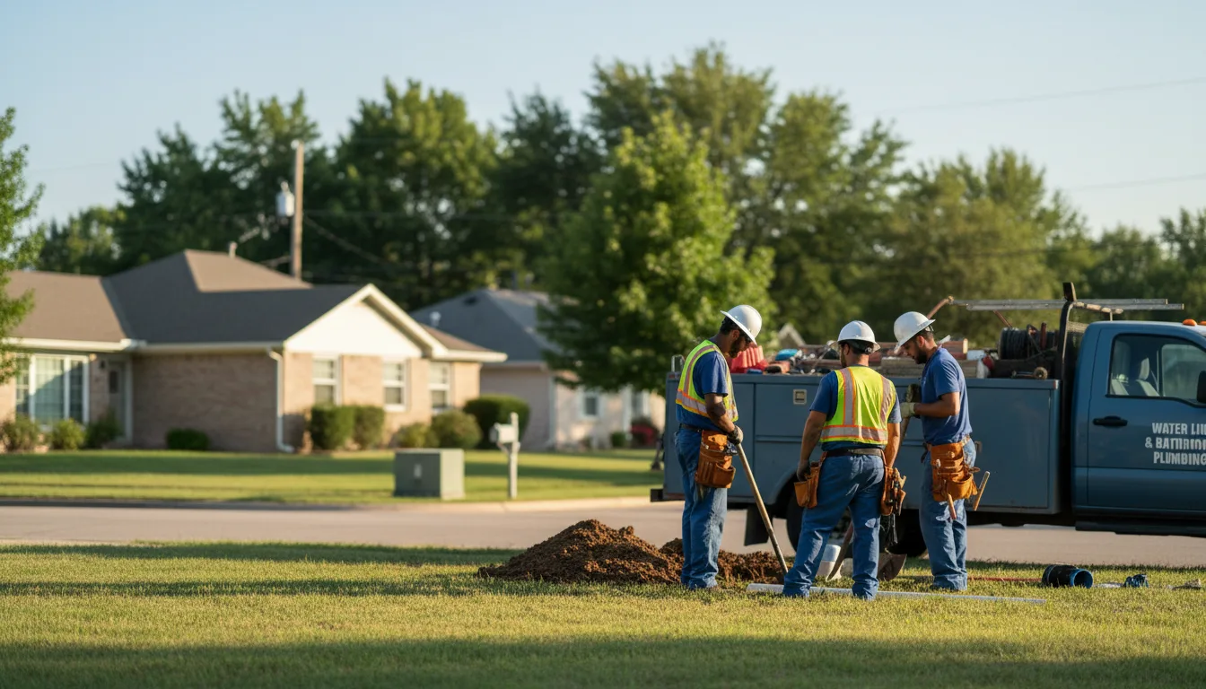 Residential water line and bathroom plumbing service in Tivoli, TX